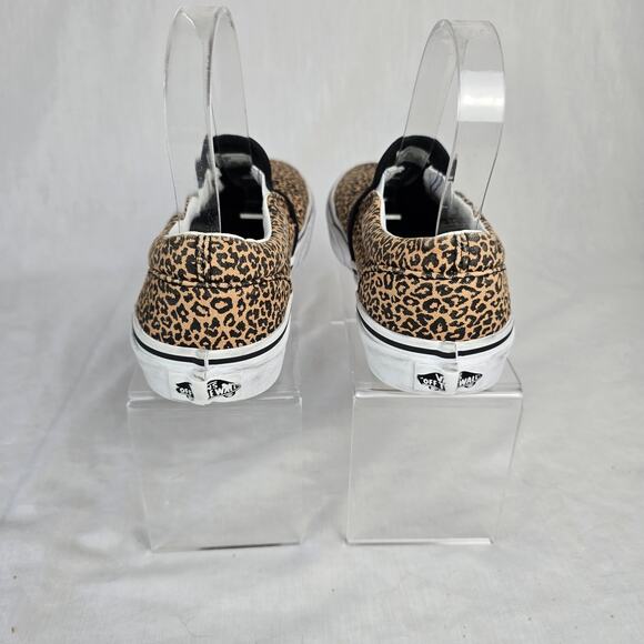 Vans Leopard Slip On Sneakers Juniors 4 Brown Black - Picture 12 of 13